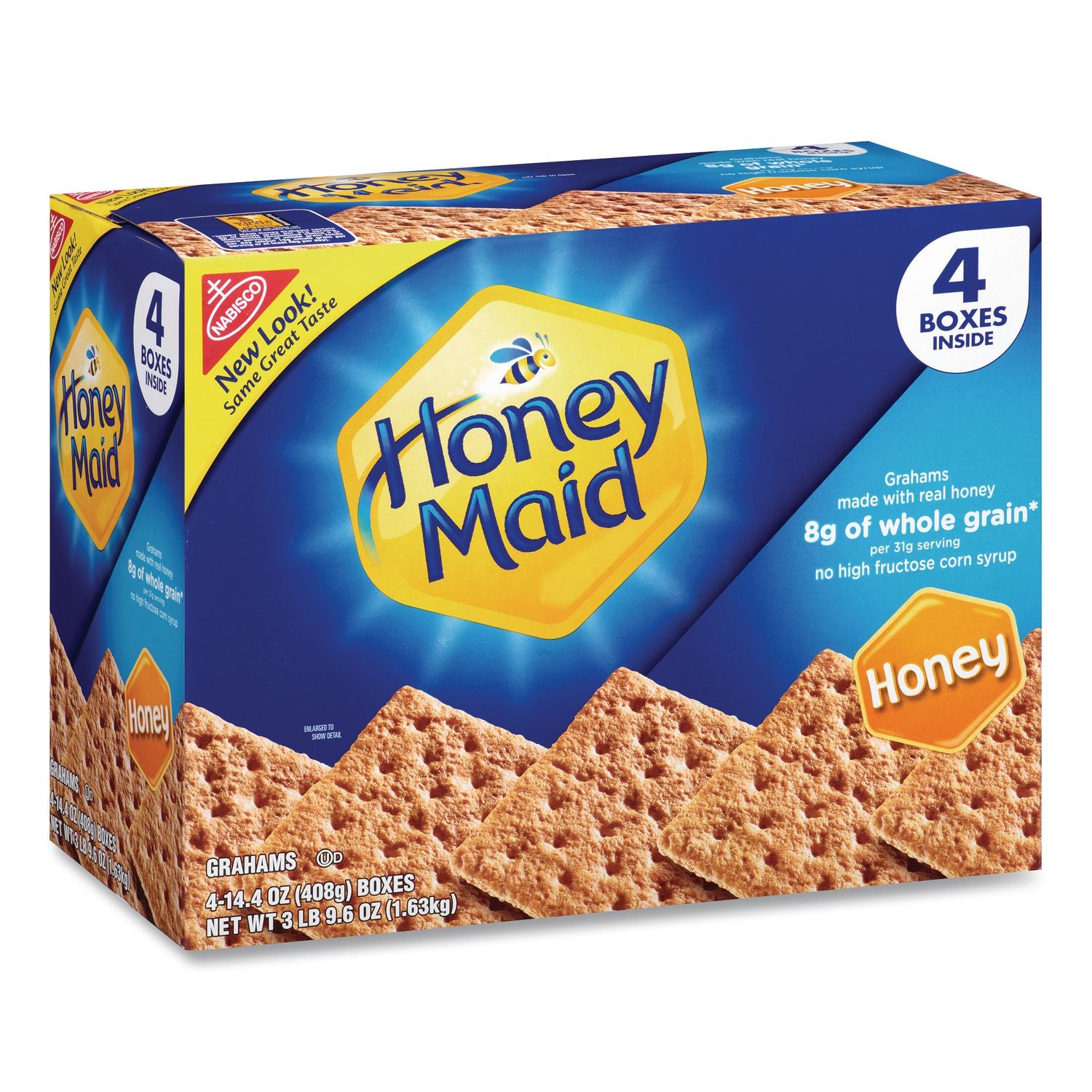 Honey Maid Honey Grahams, 14.4 oz Box, 4 Boxes/Pack, Ships in 1-3 Business Days
