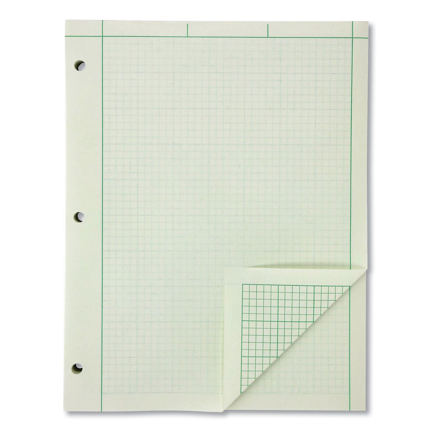 evidence-engineers-computation-pad-cross-section-quadrille-rule-5-sq-in-1-sq-in-200-green-tint-85-x-11-sheets_amp22144 - 1
