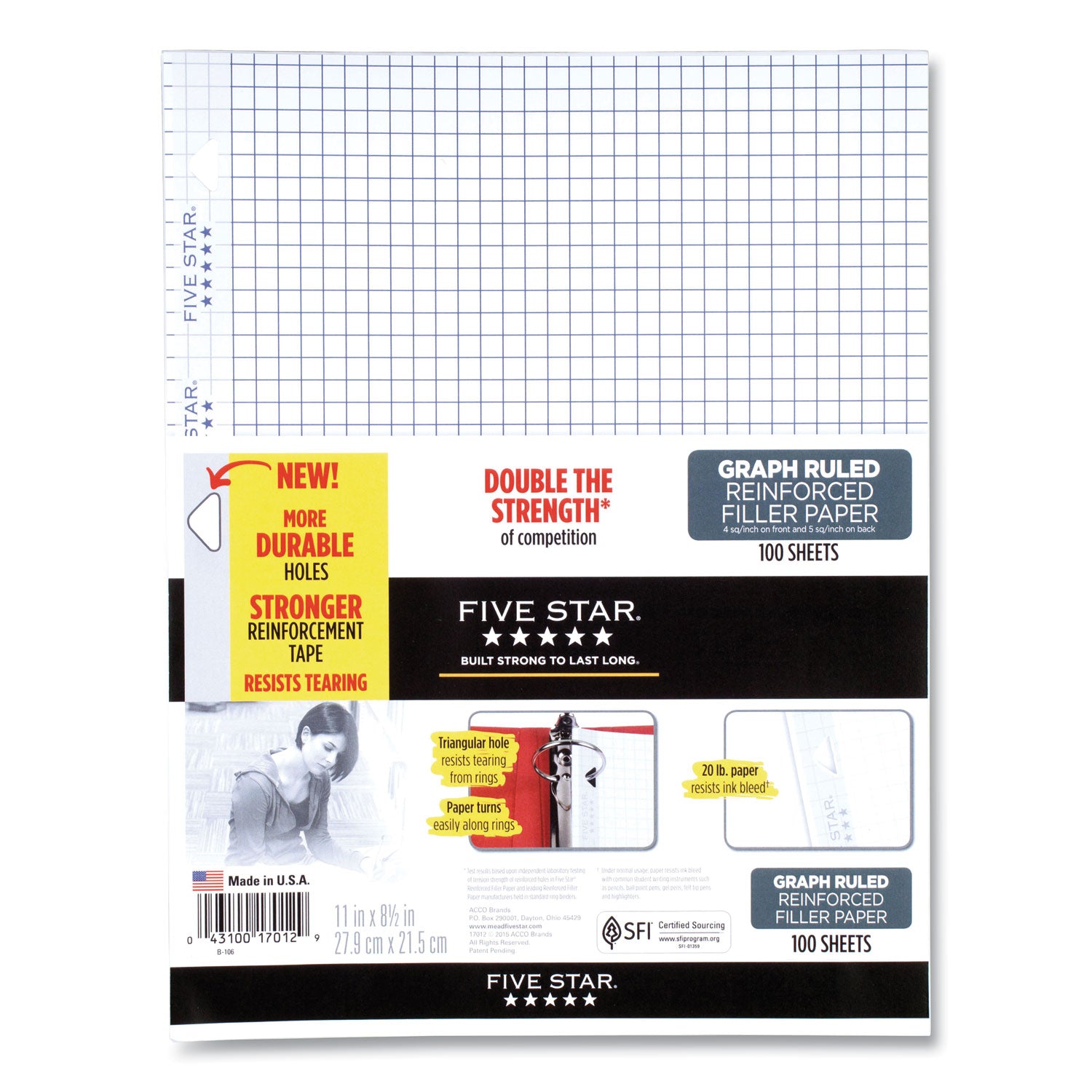 reinforced-filler-paper-3-hole-85-x-11-graph-ruled-100-pack_mea17016 - 1