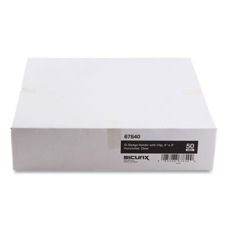sicurix-badge-holder-horizontal-3-x-4-clear-50-pack_srxbau67840 - 2