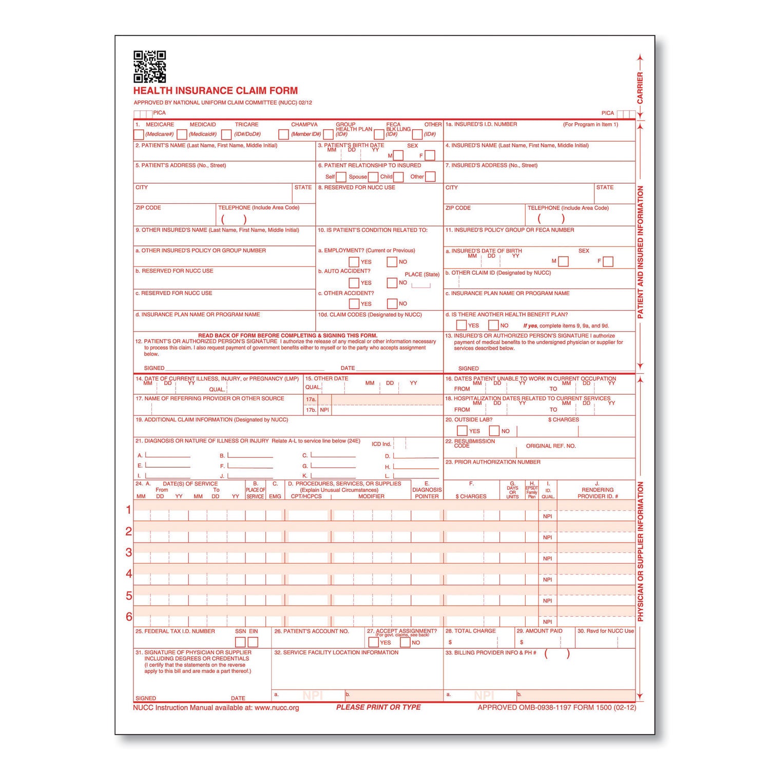 cms-1500-health-insurance-claim-form-one-part-no-copies-85-x-11-250-forms-total_tfpcms12lc250 - 1