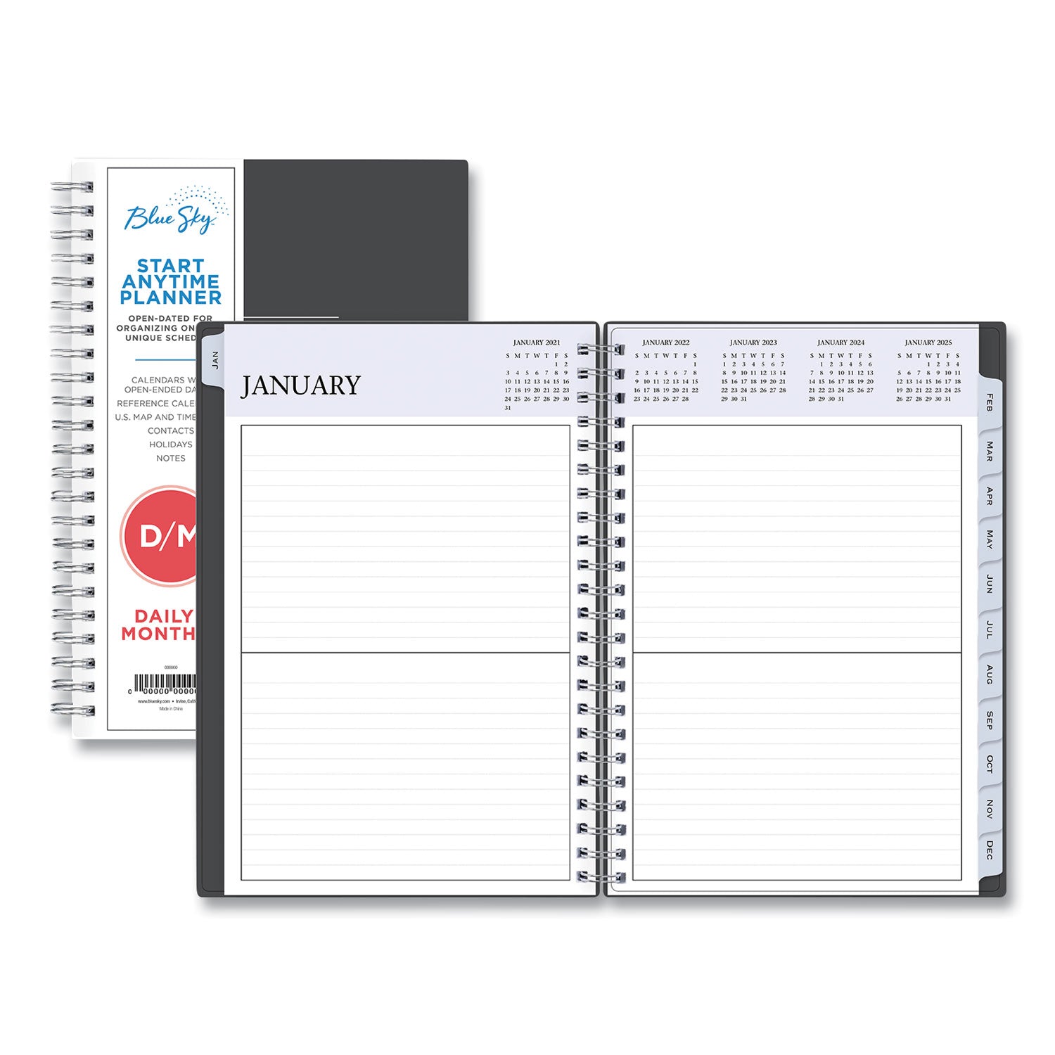 passages-non-dated-perpetual-daily-planner-85-x-55-black-cover-60-month-jan-to-dec-2021-to-2025_bls113565 - 1