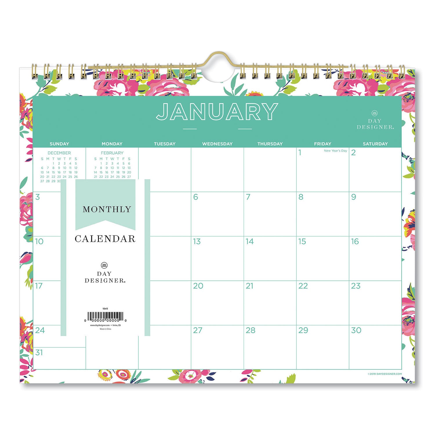 day-designer-peyton-wall-calendar-peyton-floral-artwork-11-x-875-white-multicolor-sheets-12-month-jan-to-dec-2024_bls103629 - 1