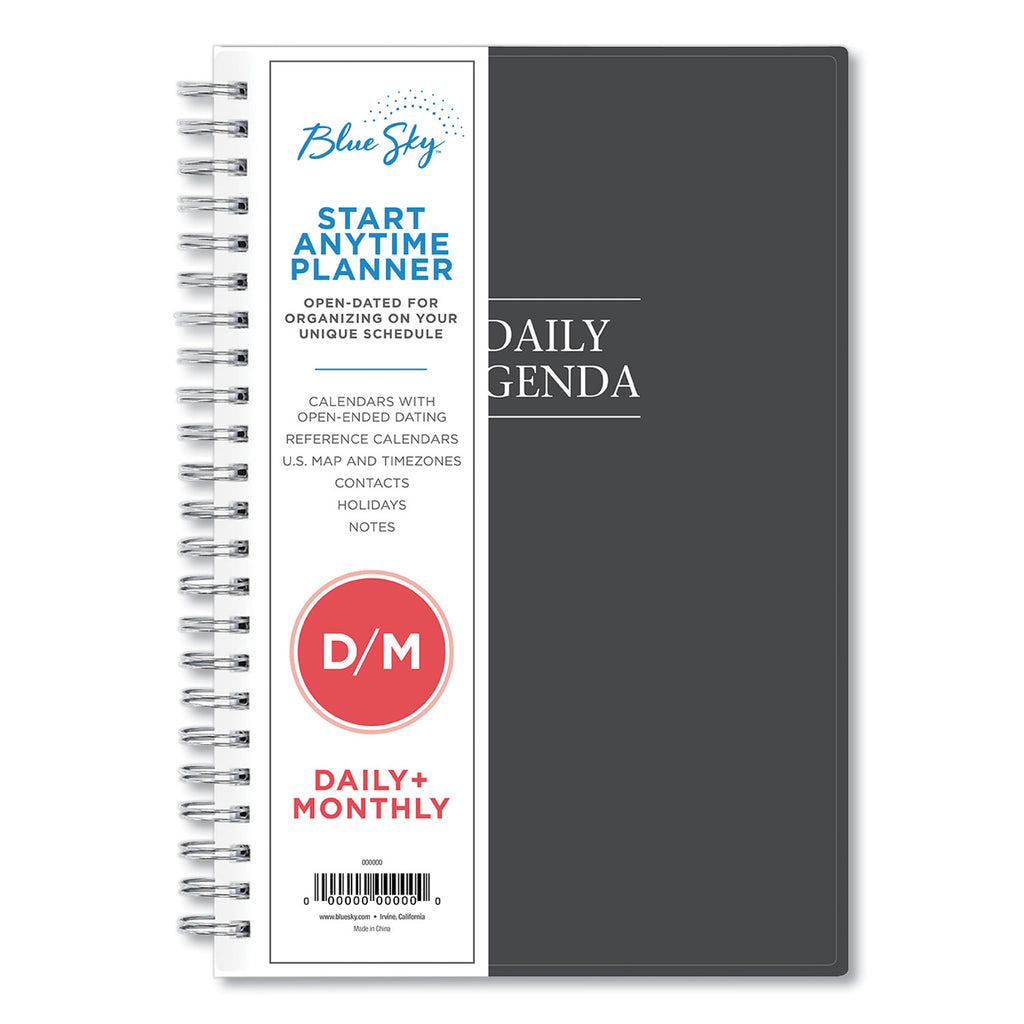Passages Non-Dated Perpetual Daily Planner, 8.5 x 5.5, Black Cover, 60-Month (Jan to Dec): 2021 to 2025
