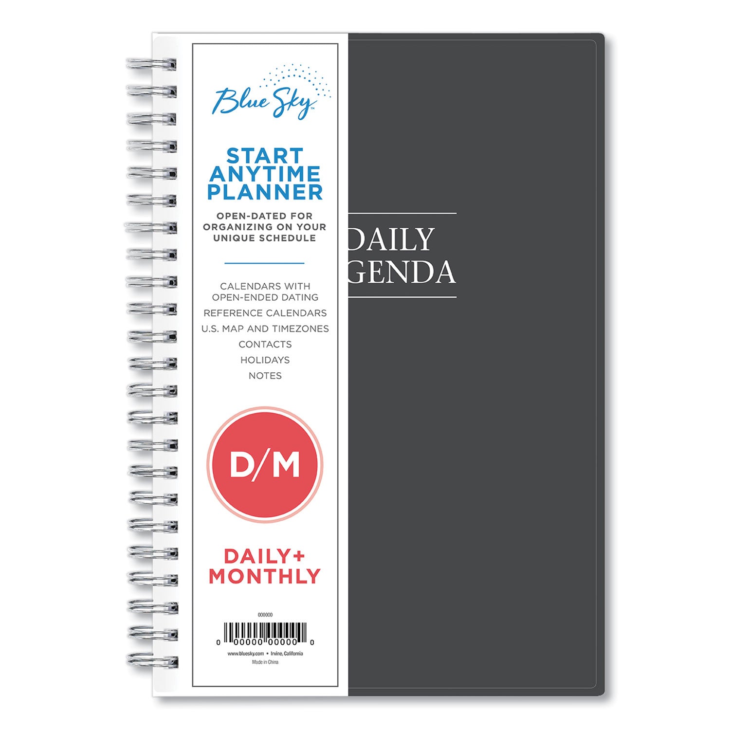 Passages Non-Dated Perpetual Daily Planner, 8.5 x 5.5, Black Cover, 60-Month (Jan to Dec): 2021 to 2025