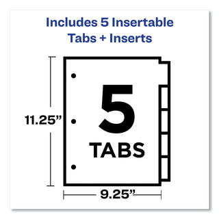 big-tab-insertable-one-pocket-plastic-dividers-5-tab-1113-x-925-assorted-1-set_ave07714 - 5