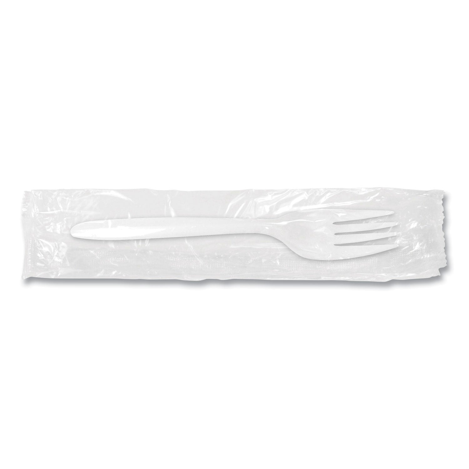 Individually Wrapped Mediumweight Cutlery, Forks, White, 1,000/Carton