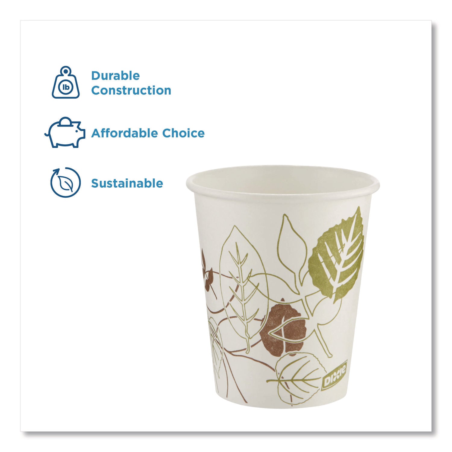 Pathways Paper Hot Cups, 10 oz, 15/Sleeve, 20 Sleeves/Carton - 7