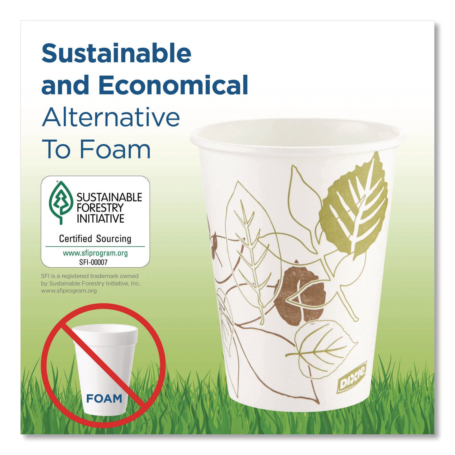 Pathways Paper Hot Cups, 10 oz, 15/Sleeve, 20 Sleeves/Carton - 5