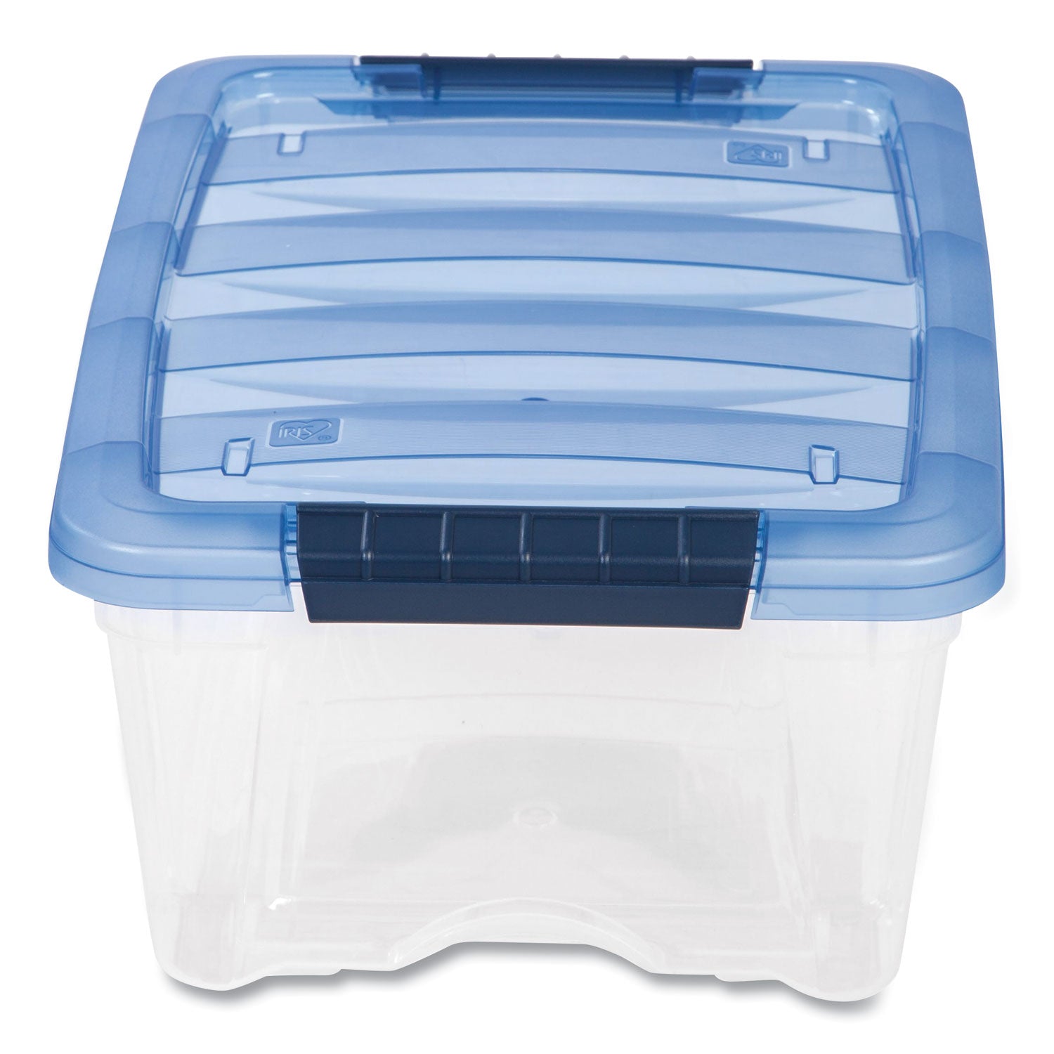 stack-and-pull-latching-flat-lid-storage-box-323-gal-109-x-165-x-65-clear-translucent-blue_irs100306 - 2