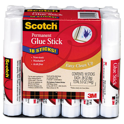 Permanent Glue Stick, .28 Oz, 18/pack - 