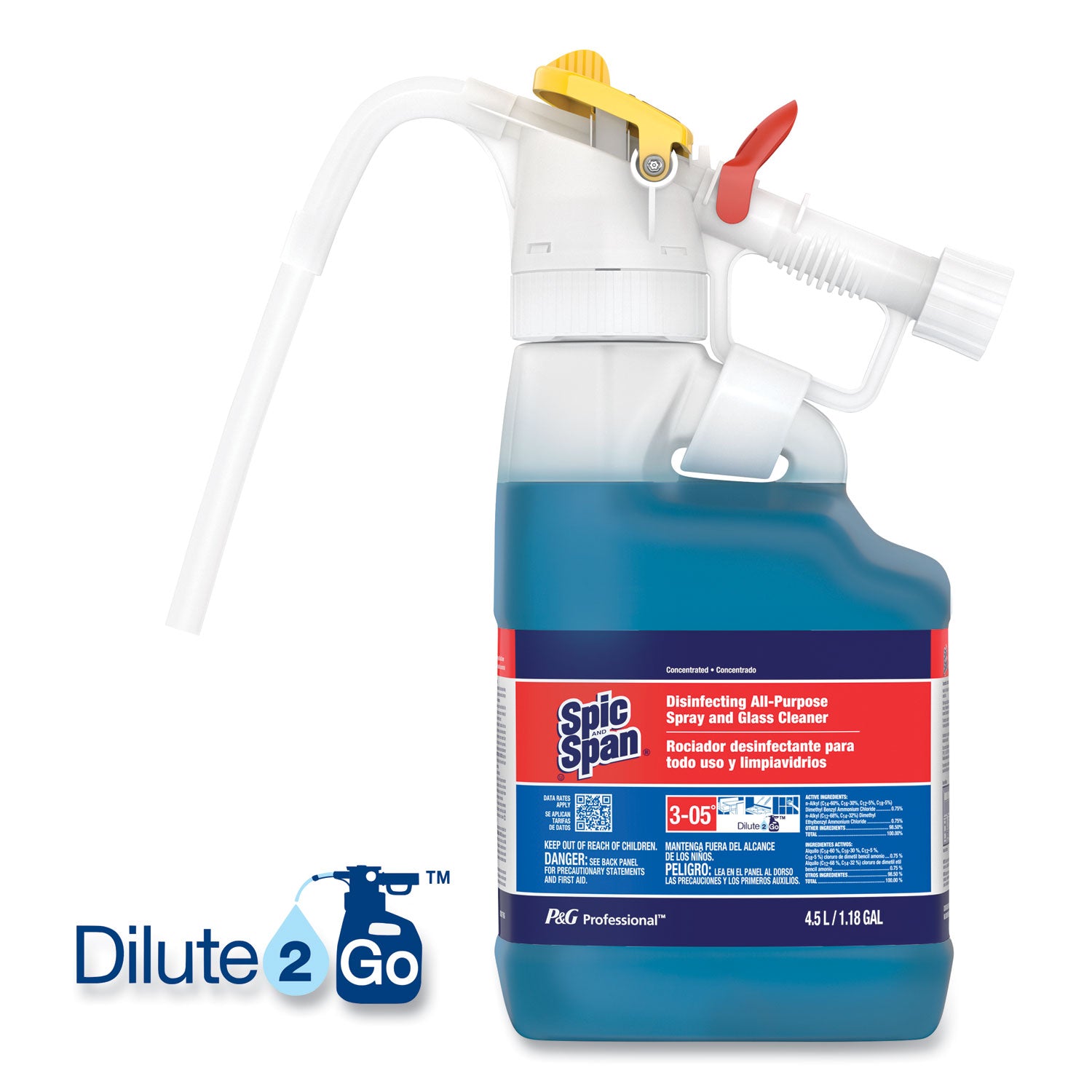 dilute-2-go-spic-and-span-disinfecting-all-purpose-spray-and-glass-cleaner-fresh-scent-45-l-jug-1-carton_pgc72001 - 2