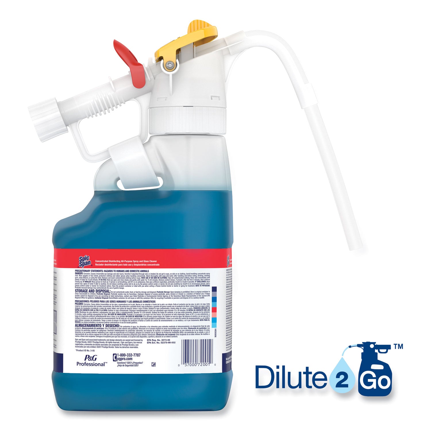 dilute-2-go-spic-and-span-disinfecting-all-purpose-spray-and-glass-cleaner-fresh-scent-45-l-jug-1-carton_pgc72001 - 3