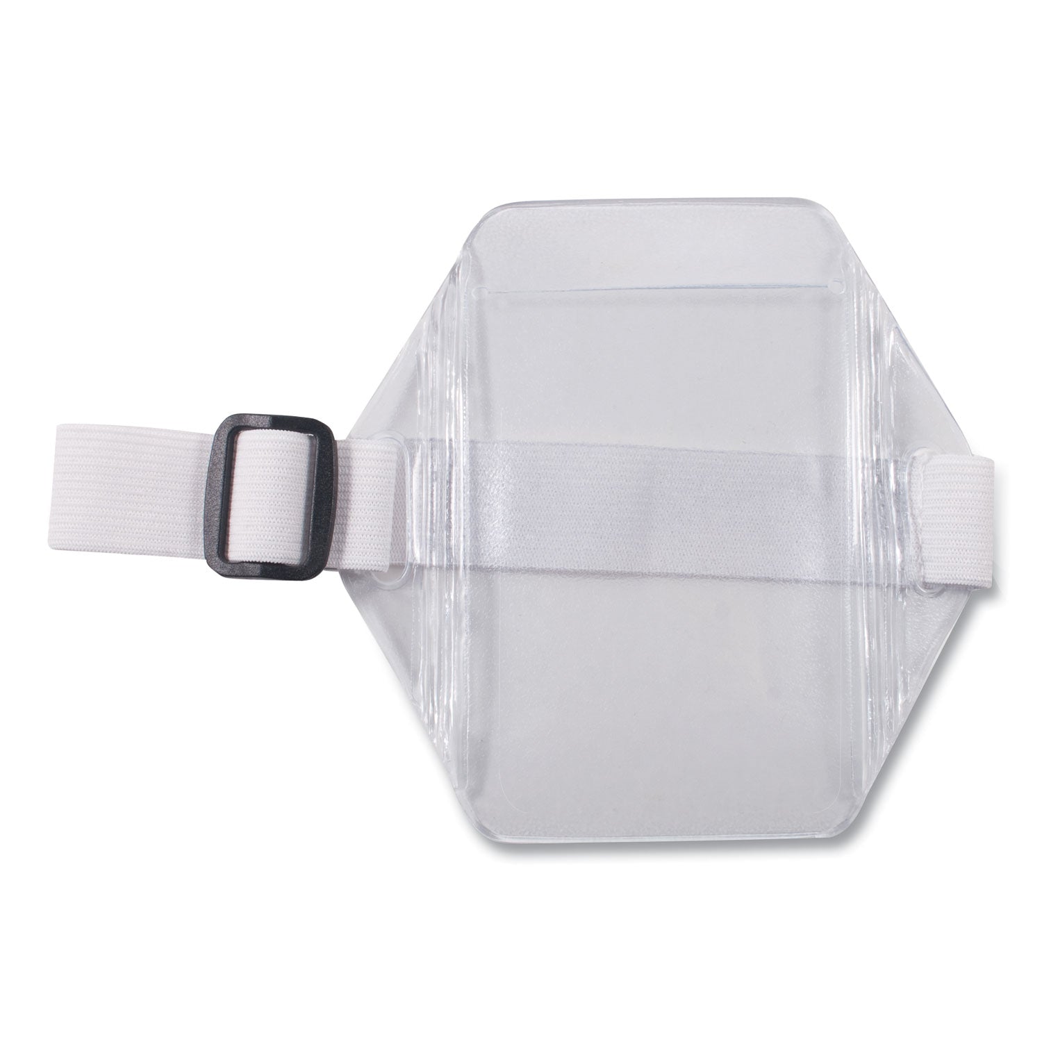 Arm Band Badge Holders, Vertical, Transparent Frost 5" x 5" Holder, 2.75" x 4" Insert, 12/Pack - 