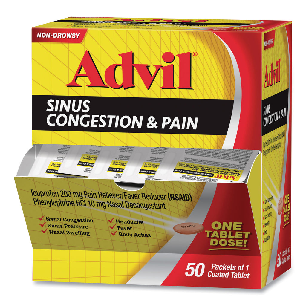 Sinus Congestion and Pain Relief, 50/Box