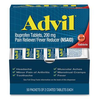 Ibuprofen Tablets, Two-Pack, 50 Packs/Box