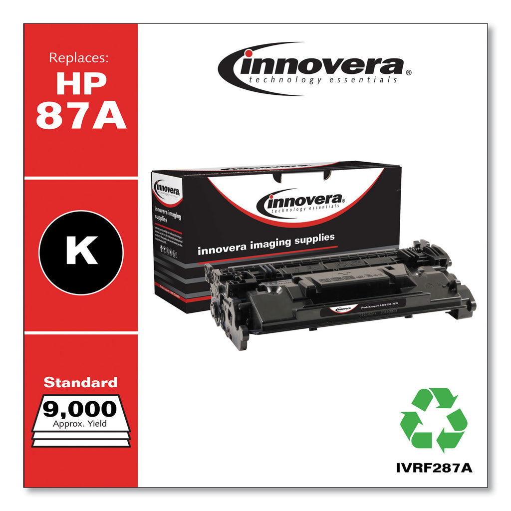Remanufactured Black Toner, Replacement for 87A (CF287A), 9,000 Page-Yield