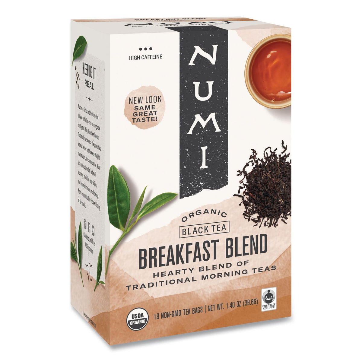 Organic Teas and Teasans, 1.4 oz, Breakfast Blend, 18/Box
