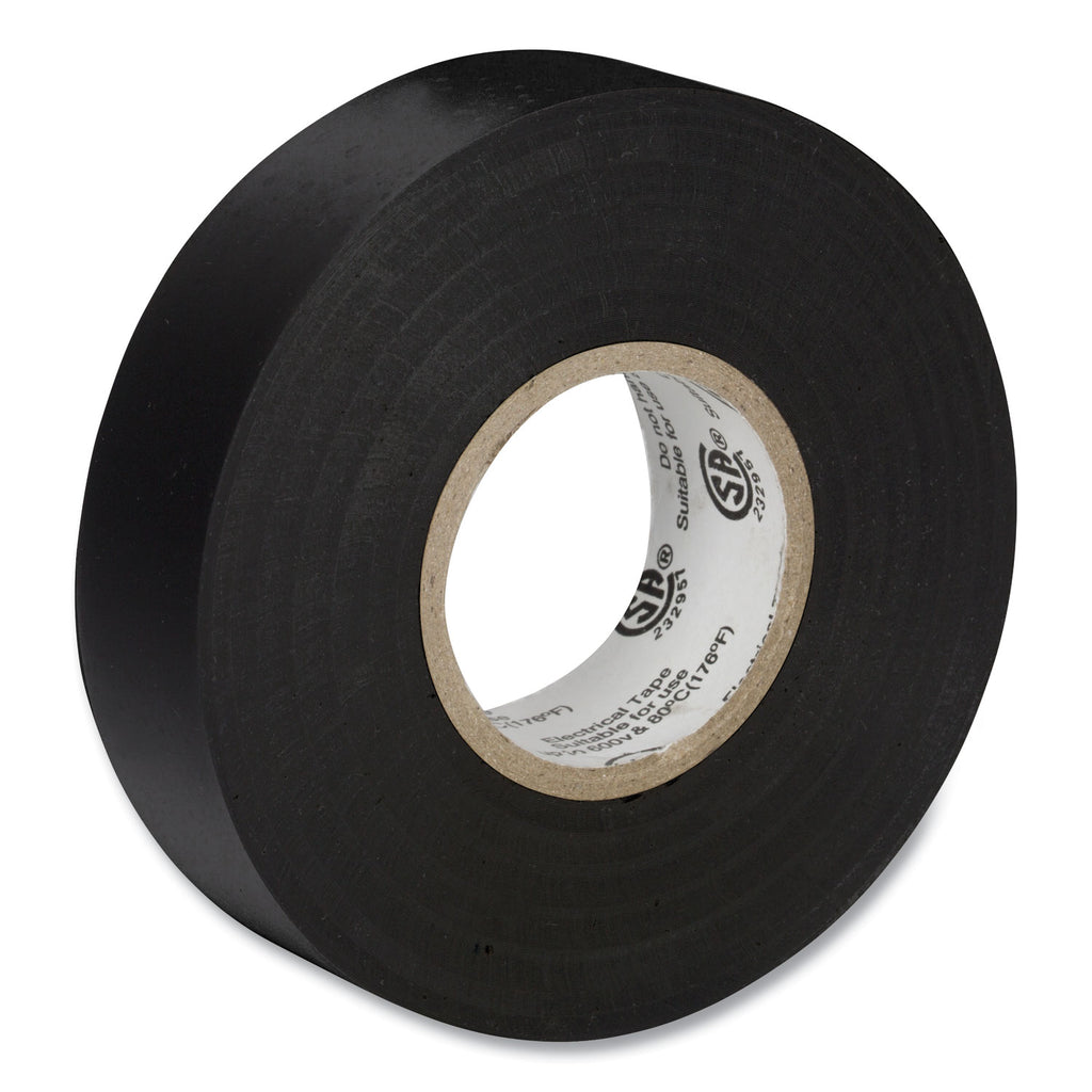 Pro Electrical Tape, 1" Core, 0.75" x 66 ft, Black - 