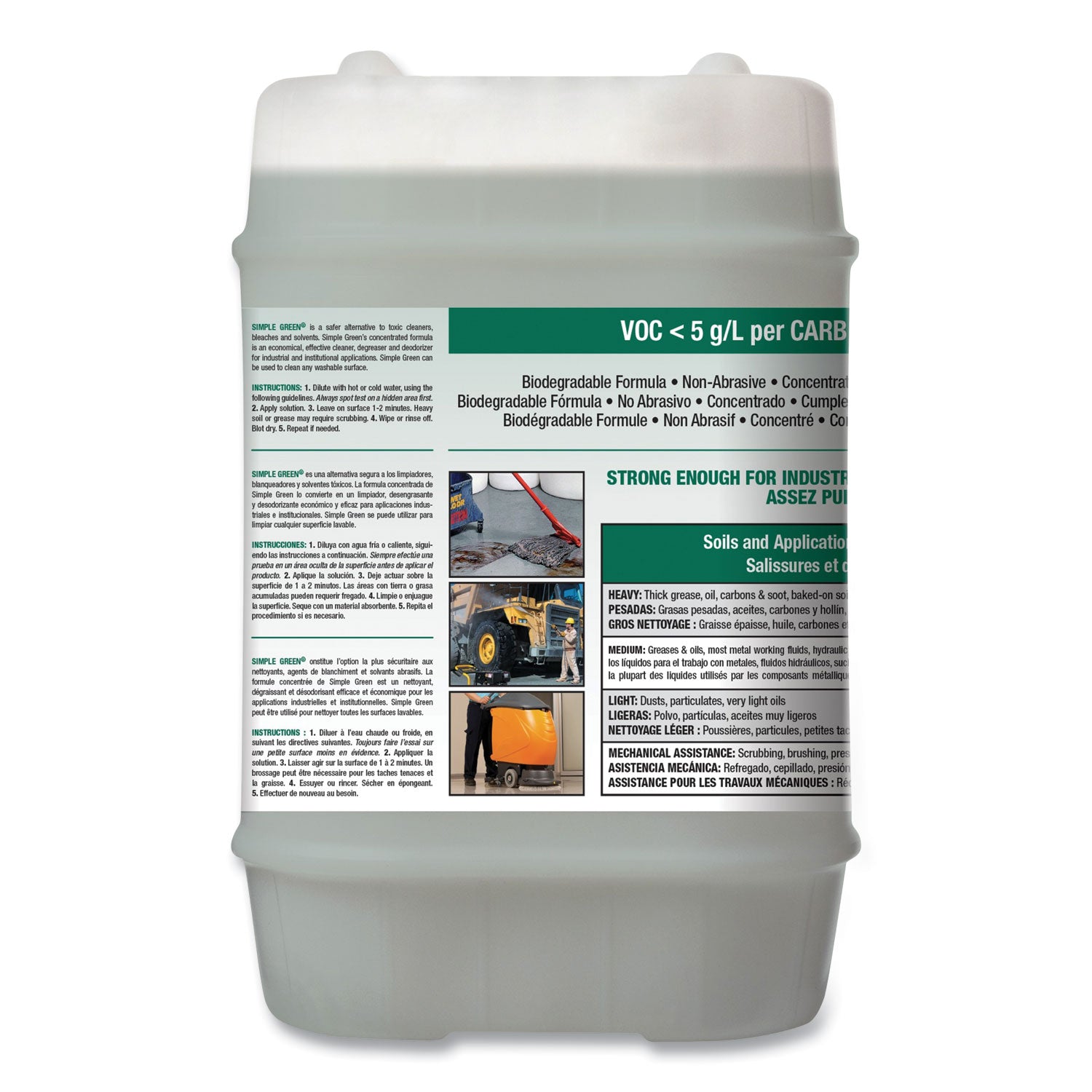 Industrial Cleaner and Degreaser, Concentrated, 5 gal, Pail - 