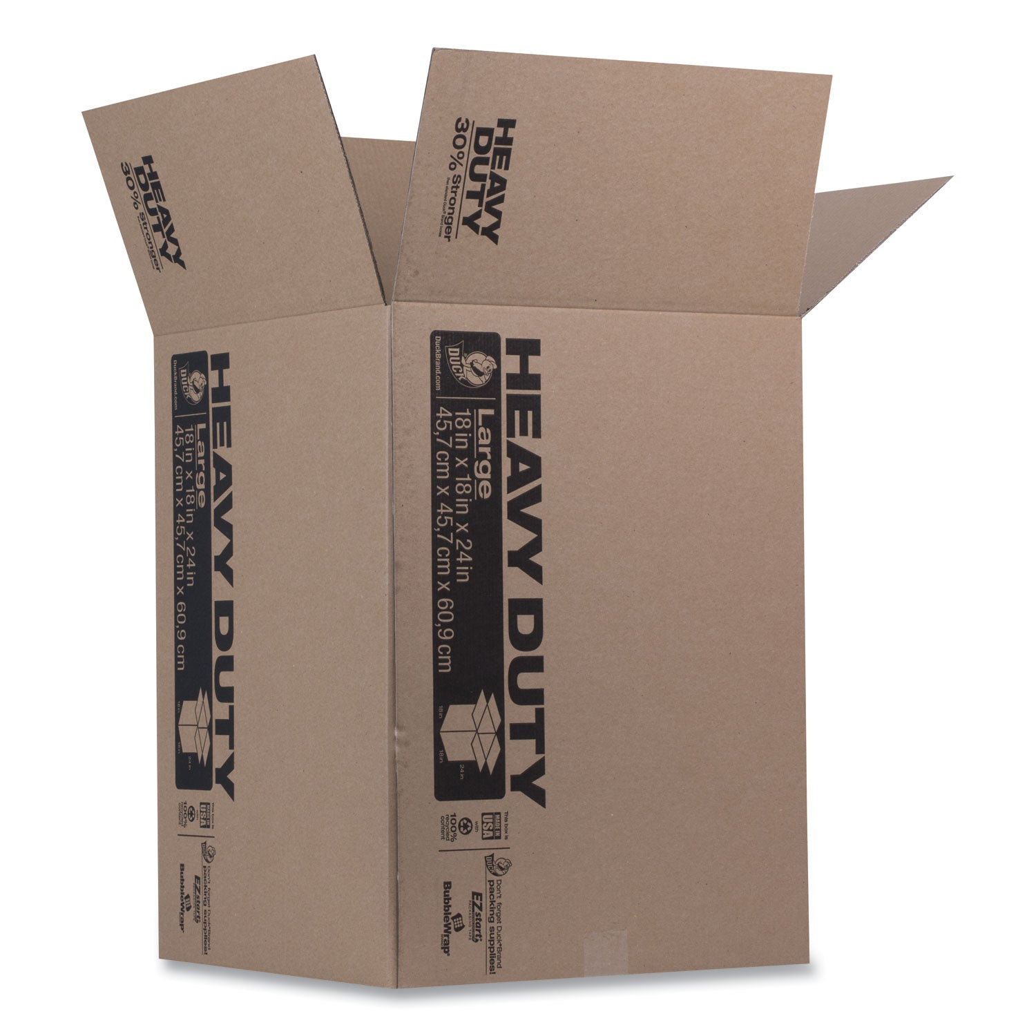 Heavy-Duty Boxes, Regular Slotted Container (RSC), 18" x 18" x 24", Brown - 