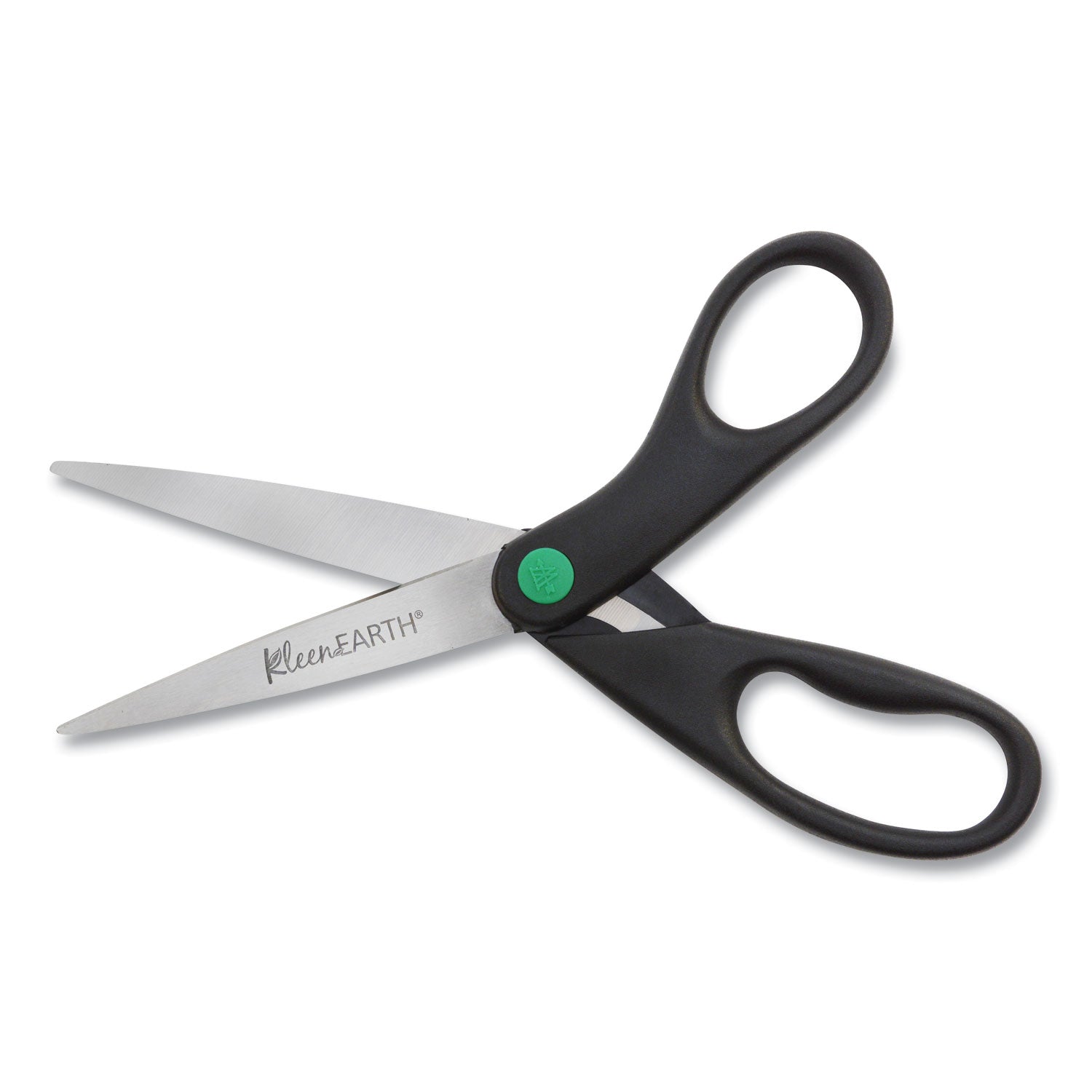 KleenEarth Scissors, 8" Long, 3.25" Cut Length, Black Straight Handles, 2/Pack