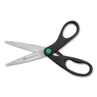 KleenEarth Scissors, 8" Long, 3.25" Cut Length, Black Straight Handle