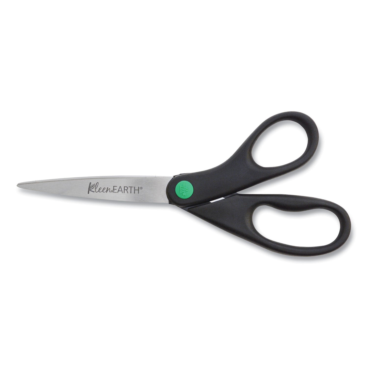 KleenEarth Scissors, 8" Long, 3.25" Cut Length, Black Straight Handles, 2/Pack - 