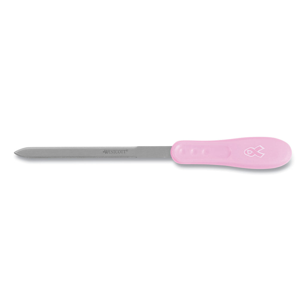 Pink Ribbon Stainless Steel Letter Opener, 9", Pink - 