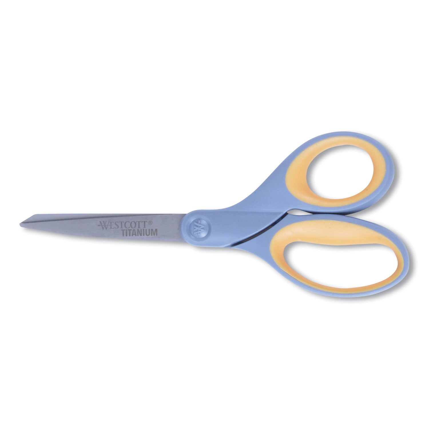 Titanium Bonded Scissors, 8" Long, 3.5" Cut Length, Gray/Yellow Straight Handle - 