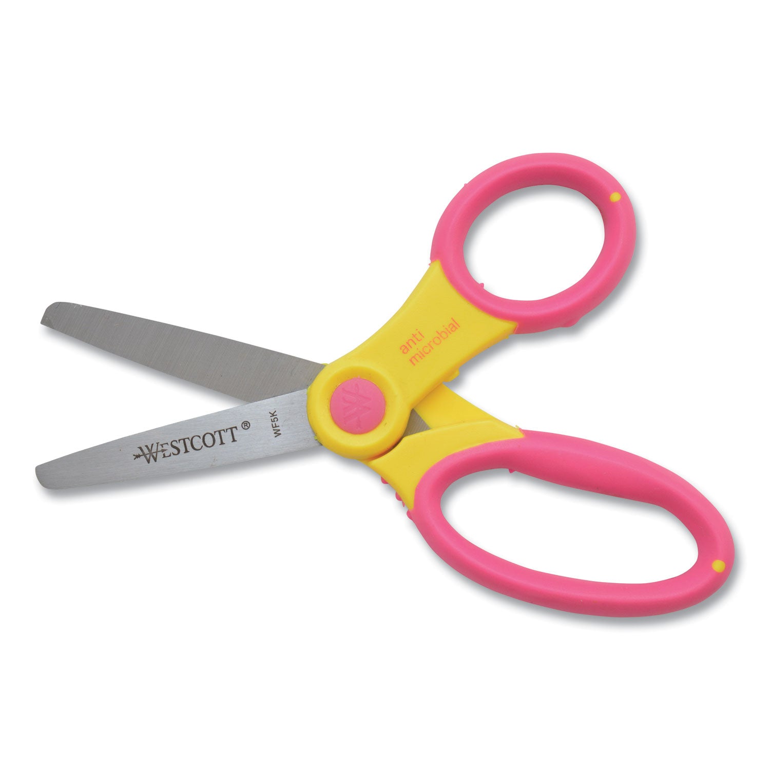 Ultra Soft Handle Scissors w/Antimicrobial Protection, Rounded Tip, 5" Long, 2" Cut Length, Randomly Assorted Straight Handle - 