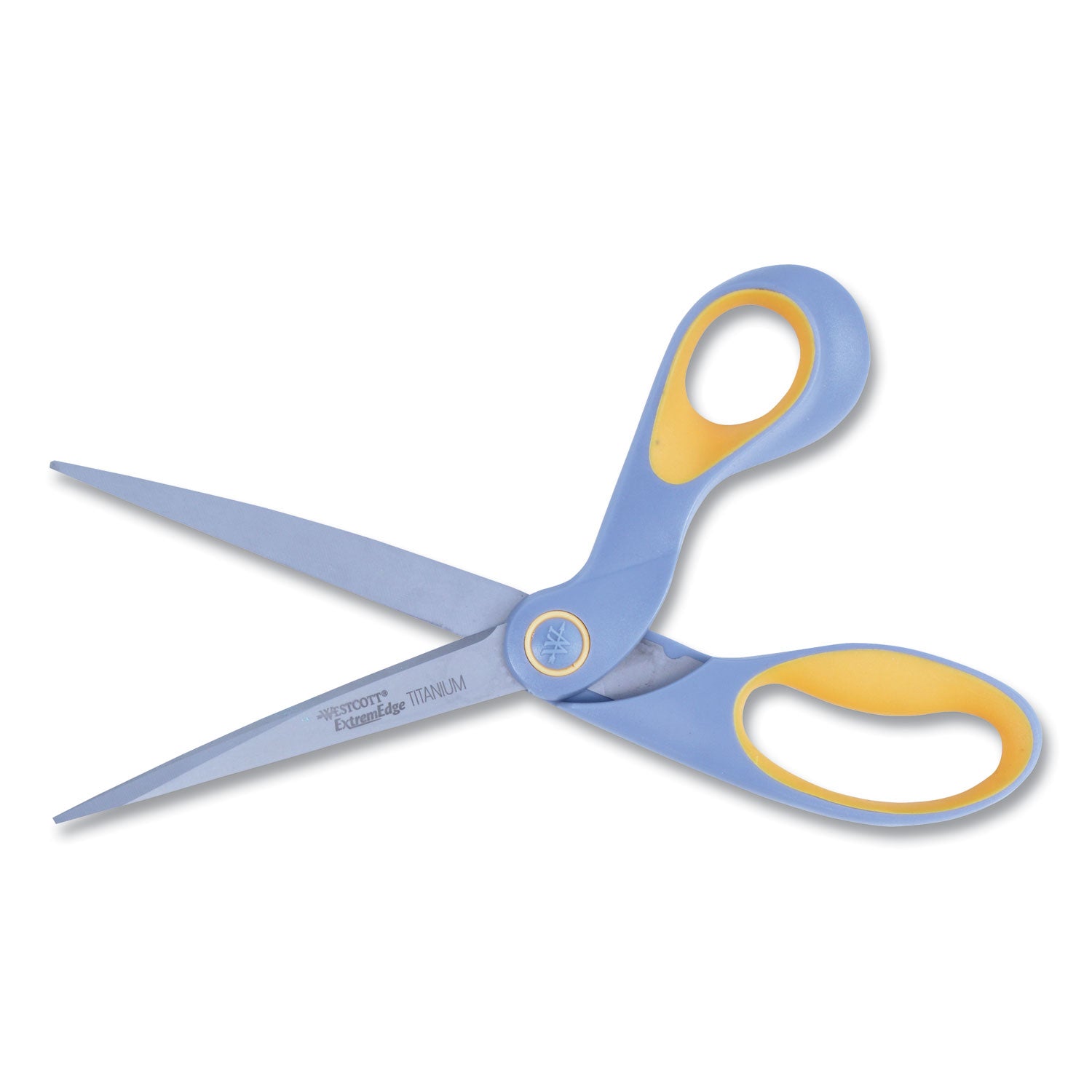 ExtremEdge Titanium Bent Scissors, 9" Long, 4.5" Cut Length, Gray/Yellow Offset Handle - 