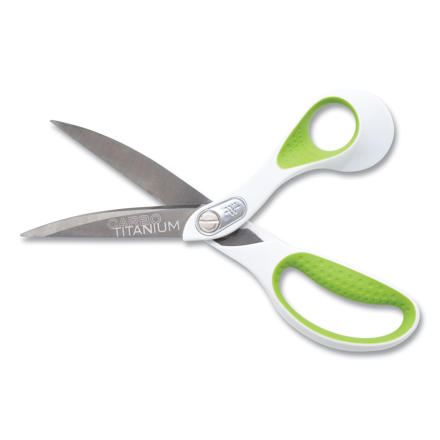 carbotitanium-bonded-scissors-9-long-45-cut-length-white-green-bent-handle_acm16445 - 4