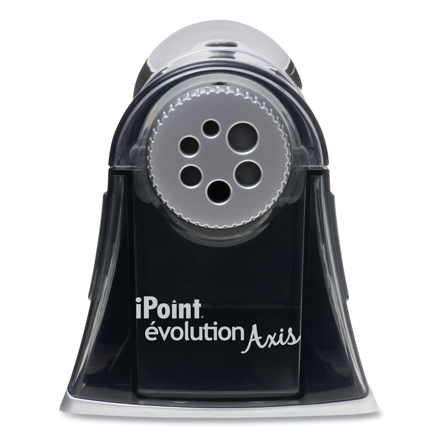 iPoint Evolution Axis Pencil Sharpener, AC-Powered, 5 x 7.5 x 7.25, Black/Silver - 