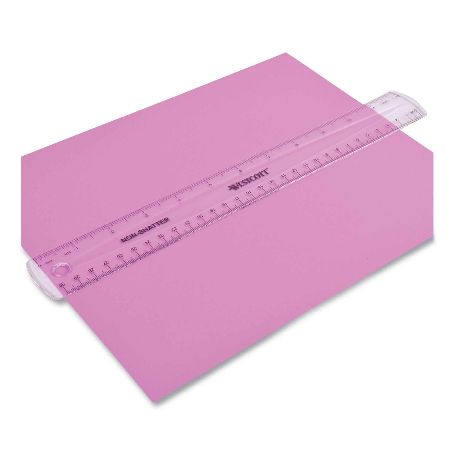 Non-Shatter Flexible Ruler, Standard/Metric, 12" Long, Plastic, Clear - 