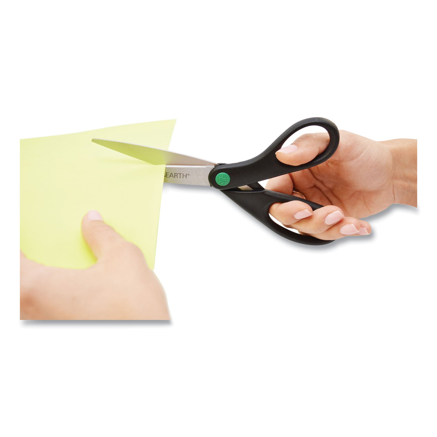 KleenEarth Scissors, 8" Long, 3.25" Cut Length, Black Straight Handles, 2/Pack - 