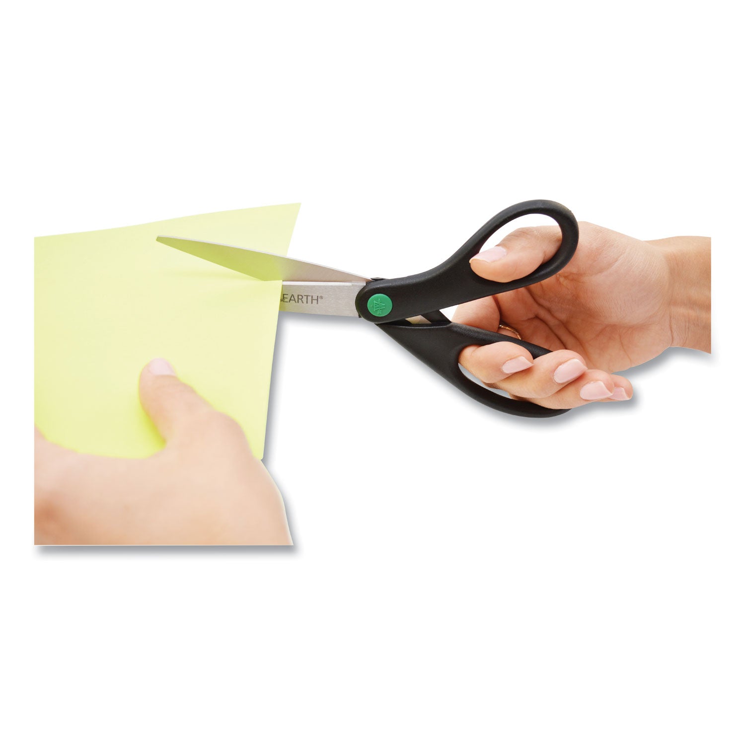 KleenEarth Scissors, 8" Long, 3.25" Cut Length, Black Straight Handle - 