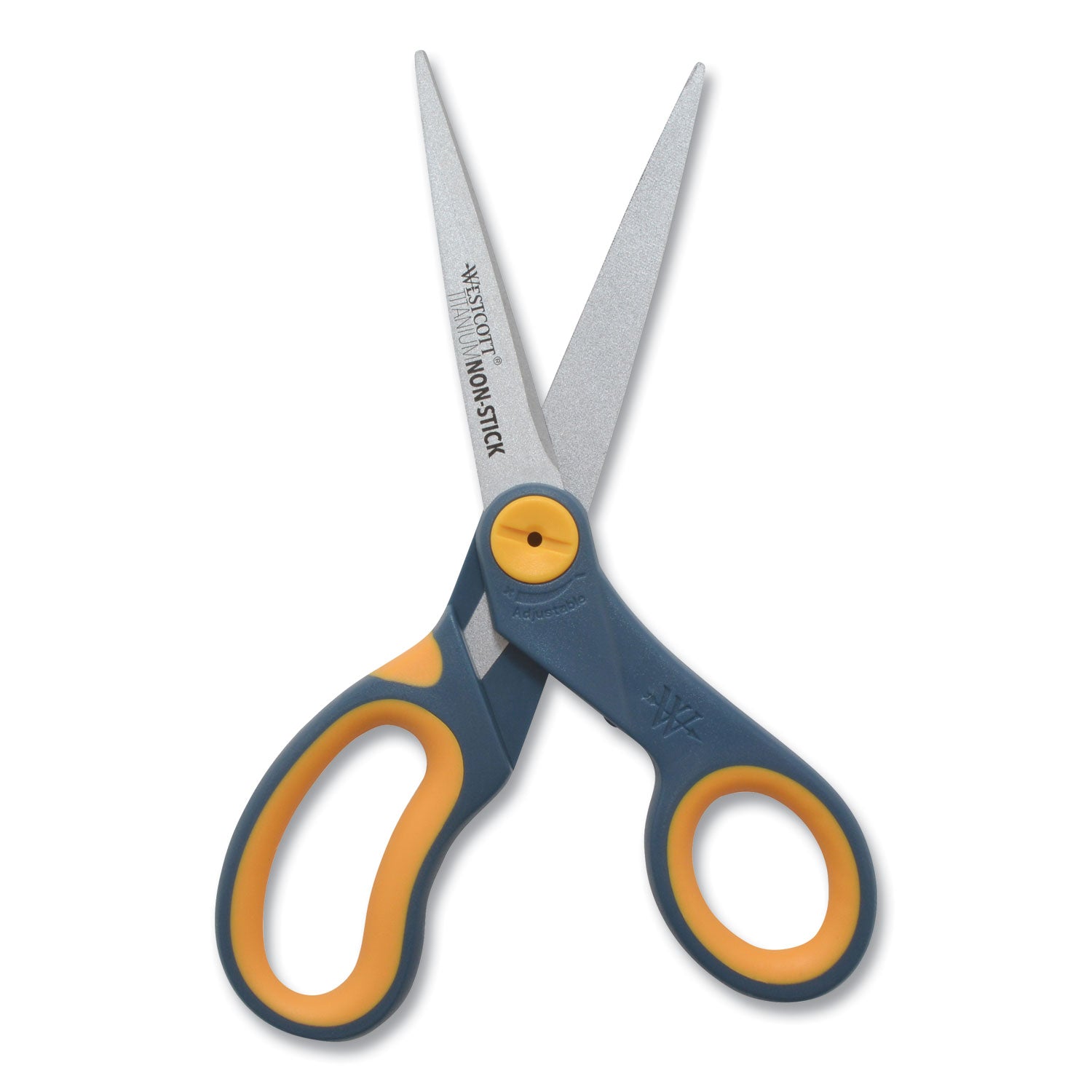 Non-Stick Titanium Bonded Scissors, 8" Long, 3.25" Cut Length, Gray/Yellow Straight Handle