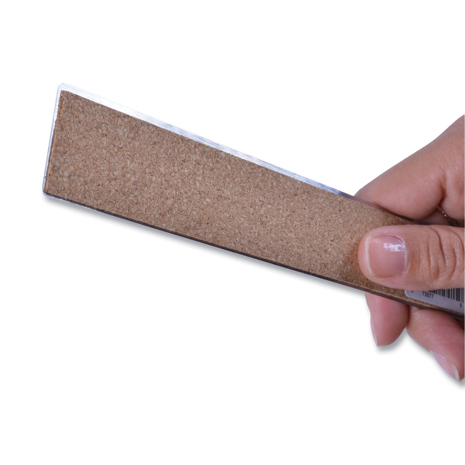 Stainless Steel Office Ruler With Non Slip Cork Base, Standard/Metric, 12" Long - 