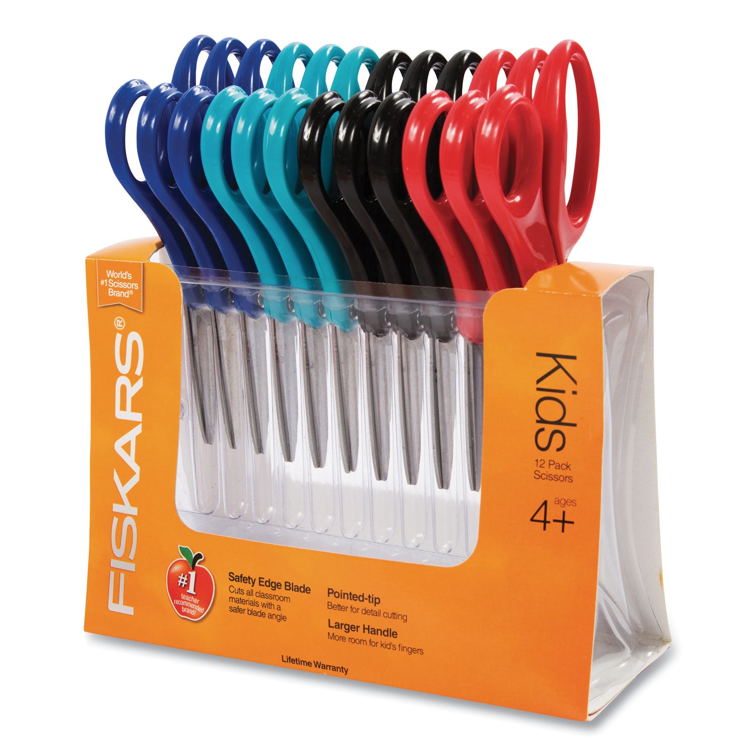 kids-scissors-classpack-pointed-tip-5-long-175-cut-length-straight-handles-assorted-colors-12-pack_fsk1943001070 - 1