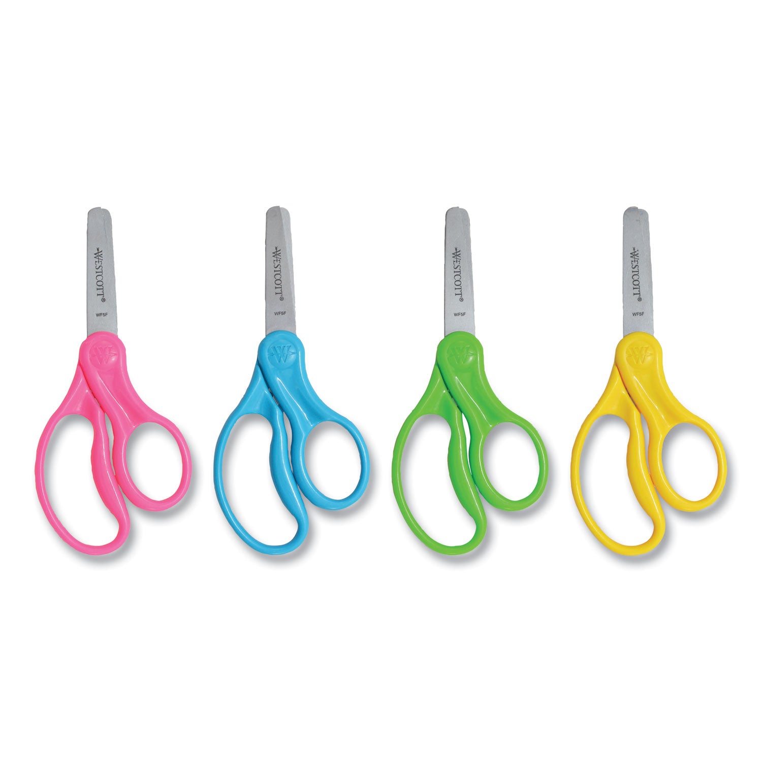 For Kids Scissors, Blunt Tip, 5" Long, 1.75" Cut Length, Randomly Assorted Straight Handles - 