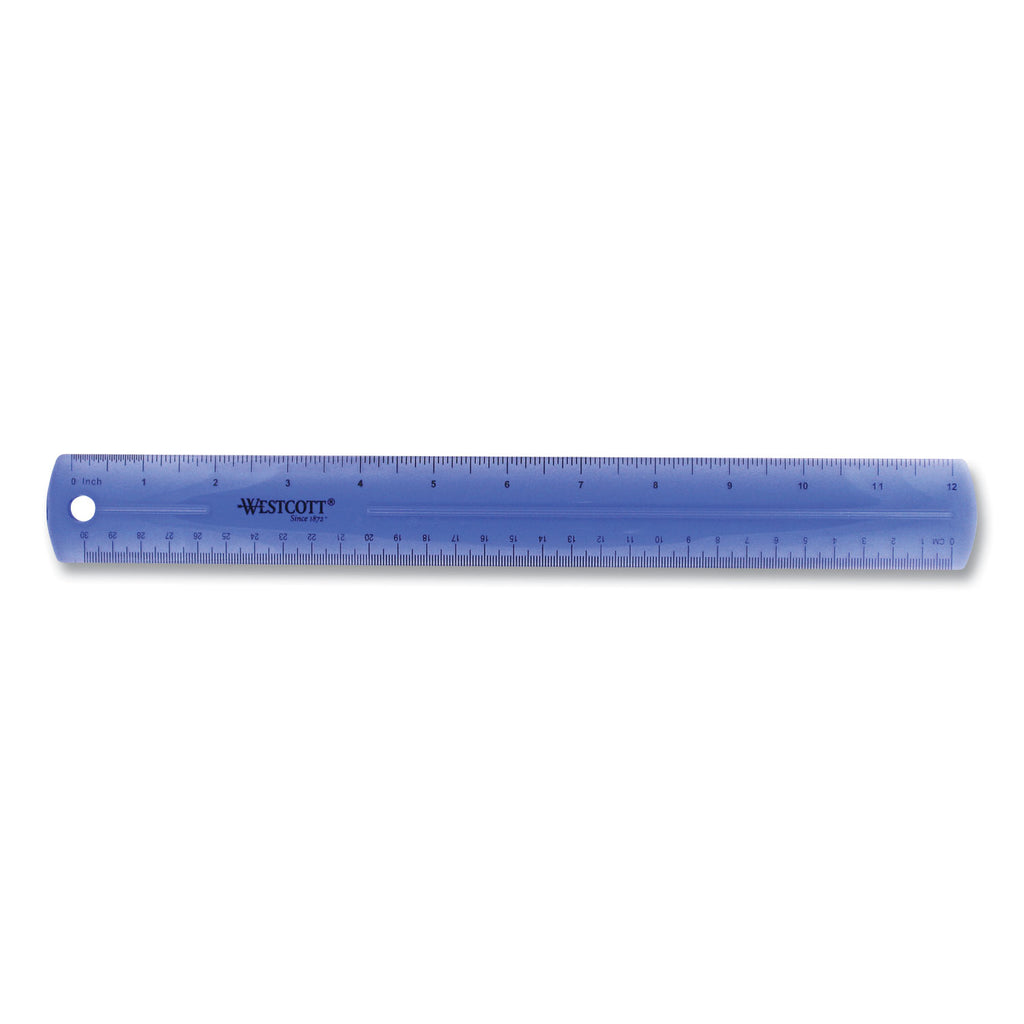 12" Jewel Colored Ruler, Standard/Metric, Plastic - 