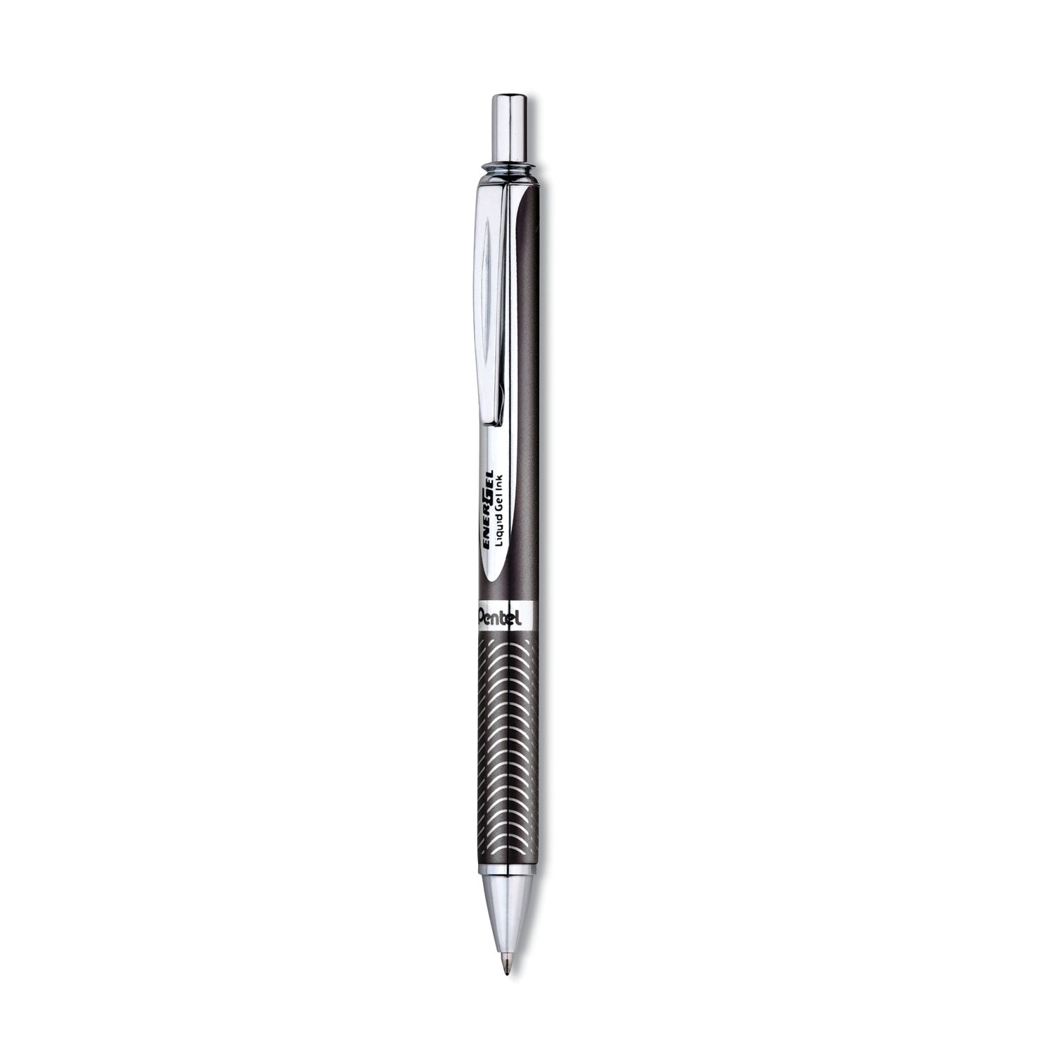 EnerGel Alloy RT Gel Pen, Retractable, Medium 0.7 mm, Black Ink, Black Barrel - 