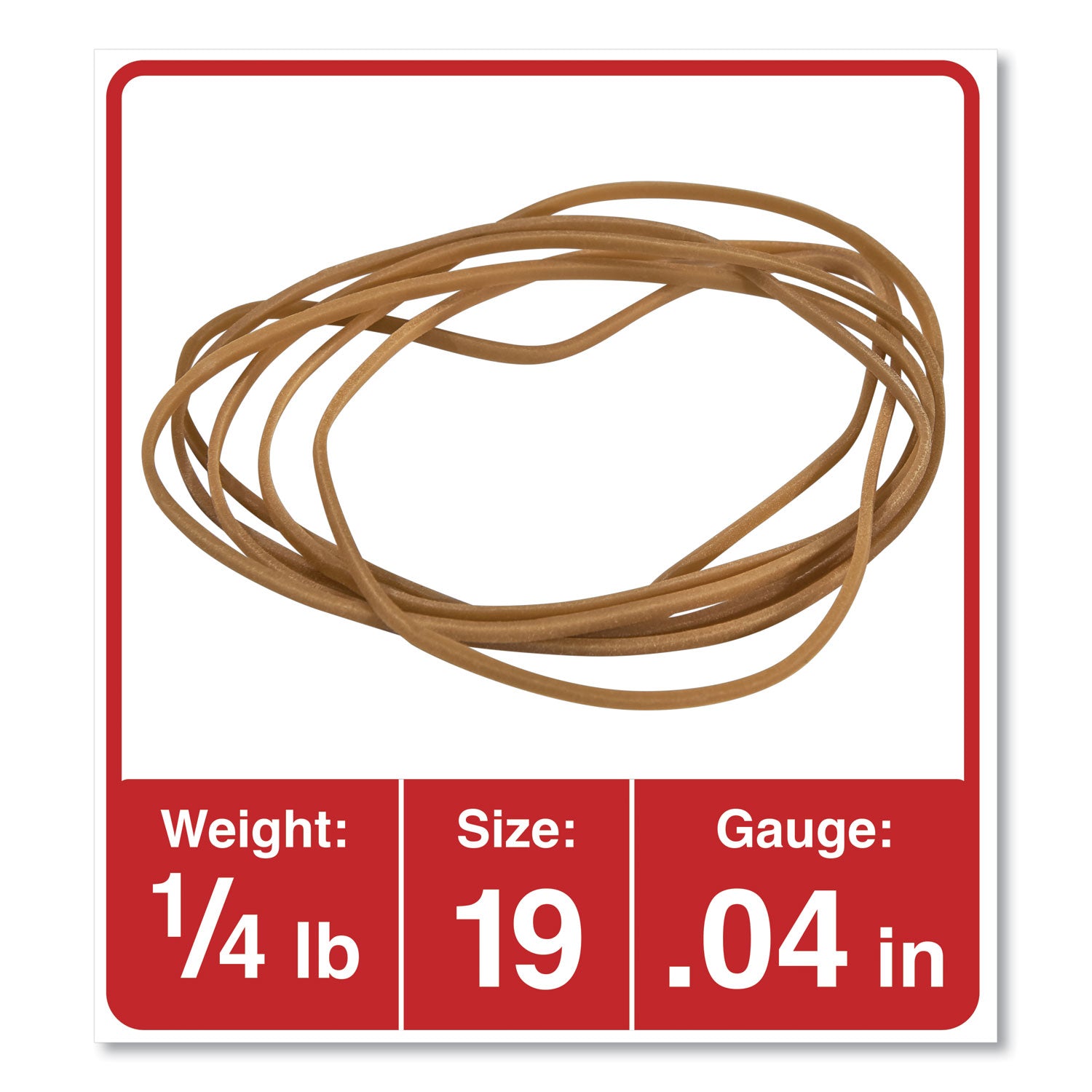 Rubber Bands, Size 19, 0.04" Gauge, Beige, 4 oz Box, 310/Pack - 