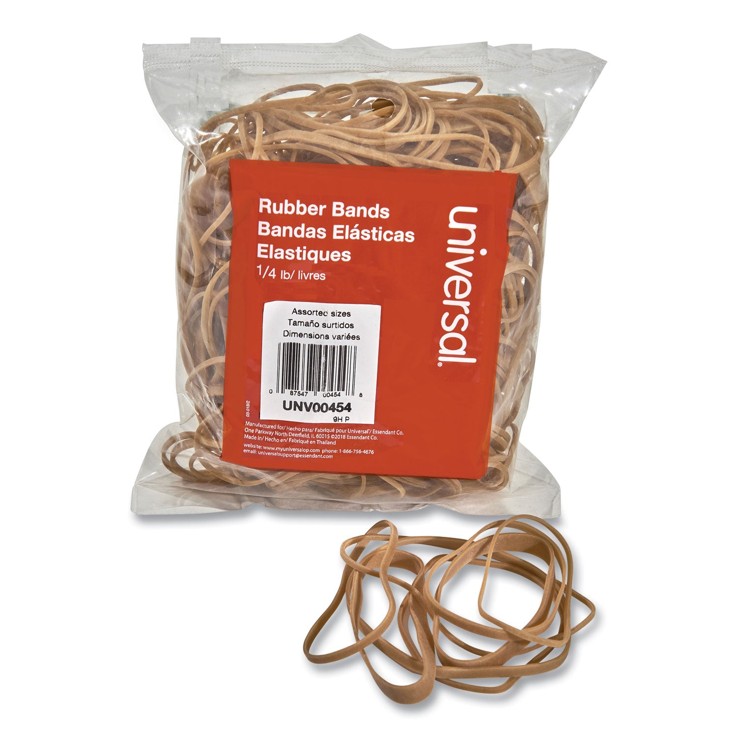 Rubber Bands, Size 54 (Assorted), Assorted Gauges, Beige, 4 oz Box - 