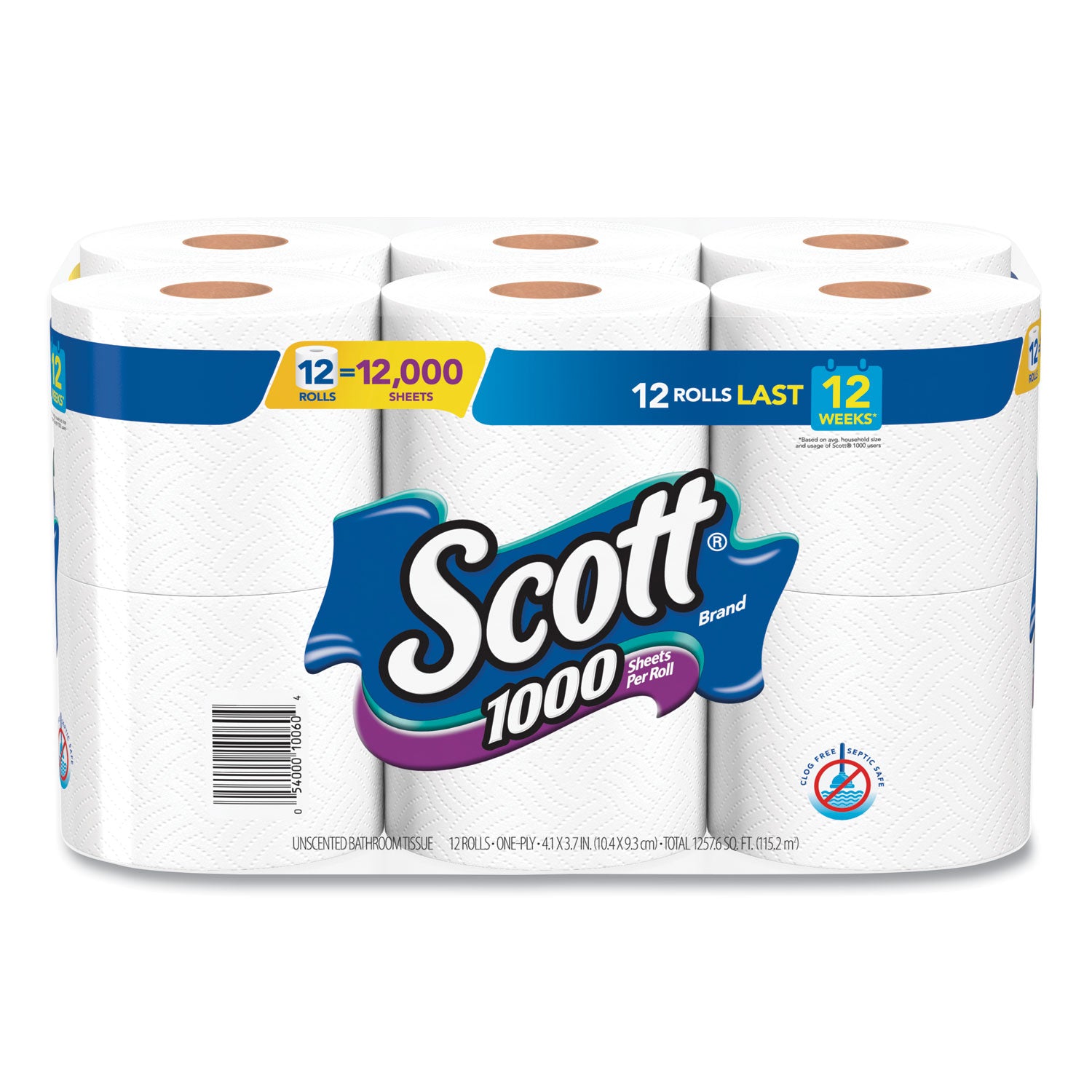 toilet-paper-septic-safe-1-ply-white-1000-sheets-roll-12-rolls-pack-4-pack-carton_kcc10060 - 1