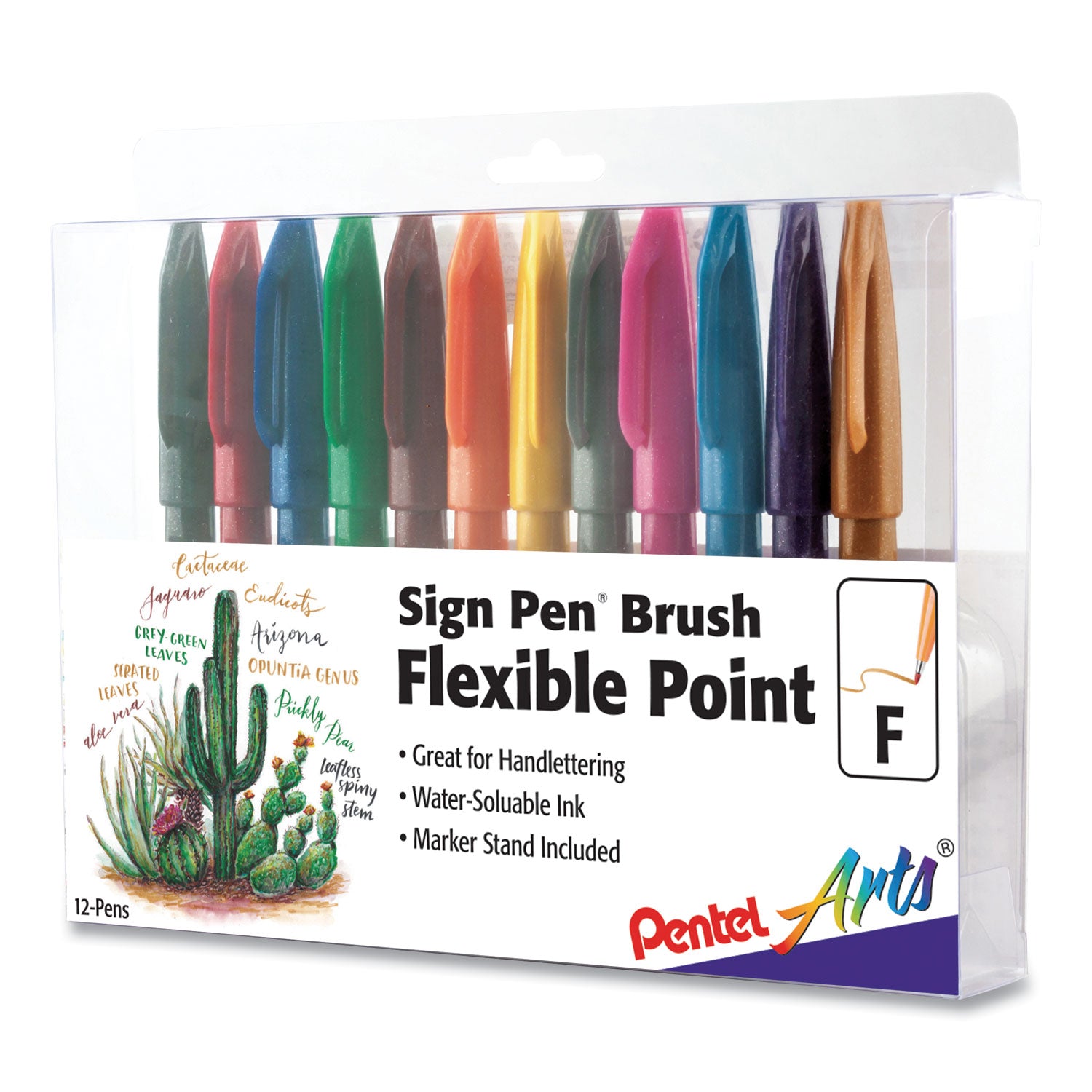 sign-pen-brush-flexible-point-marker-pen-fine-brush-tip-assorted-colors-dozen_penses15cpc12 - 1