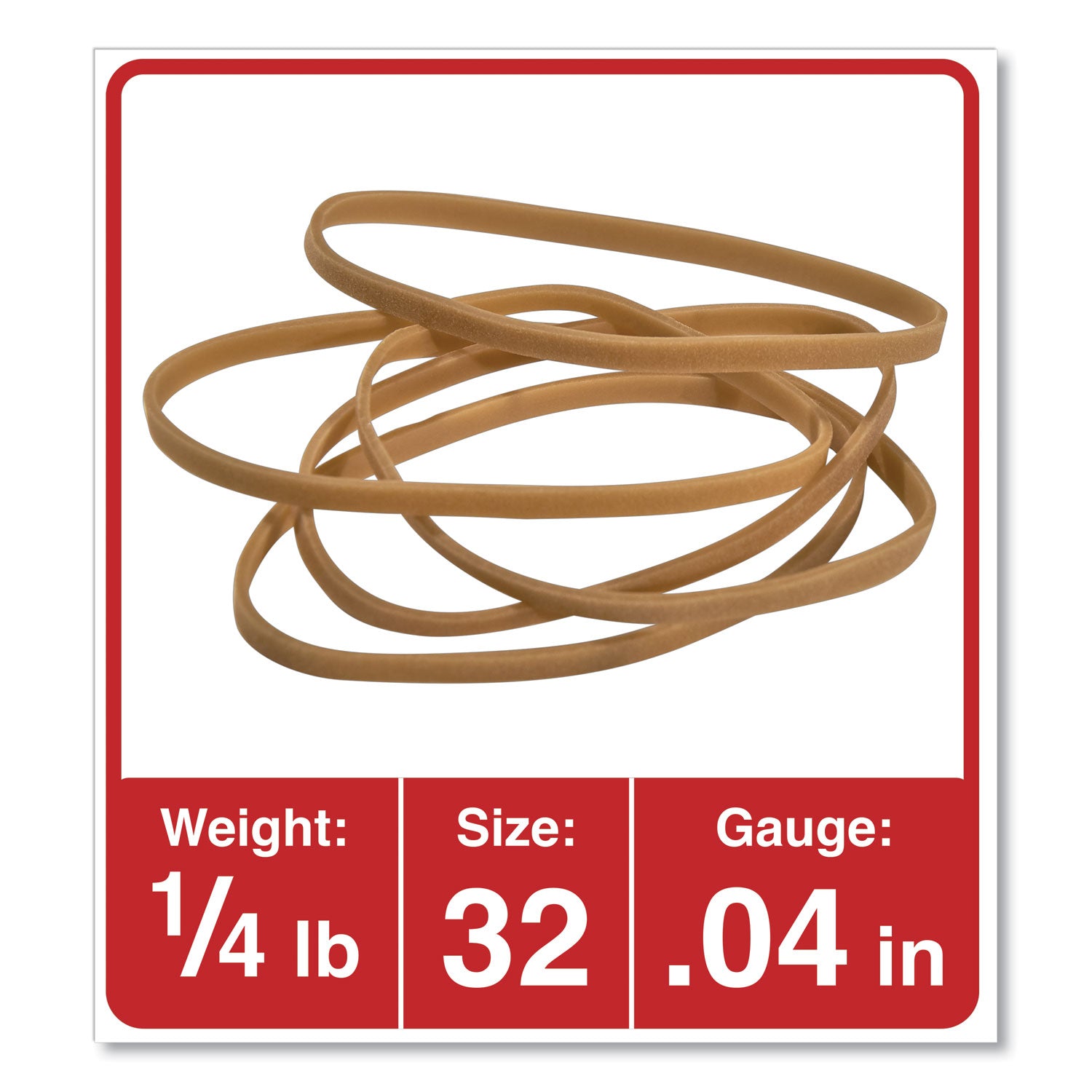 Rubber Bands, Size 32, 0.04" Gauge, Beige, 4 oz Box, 205/Pack - 