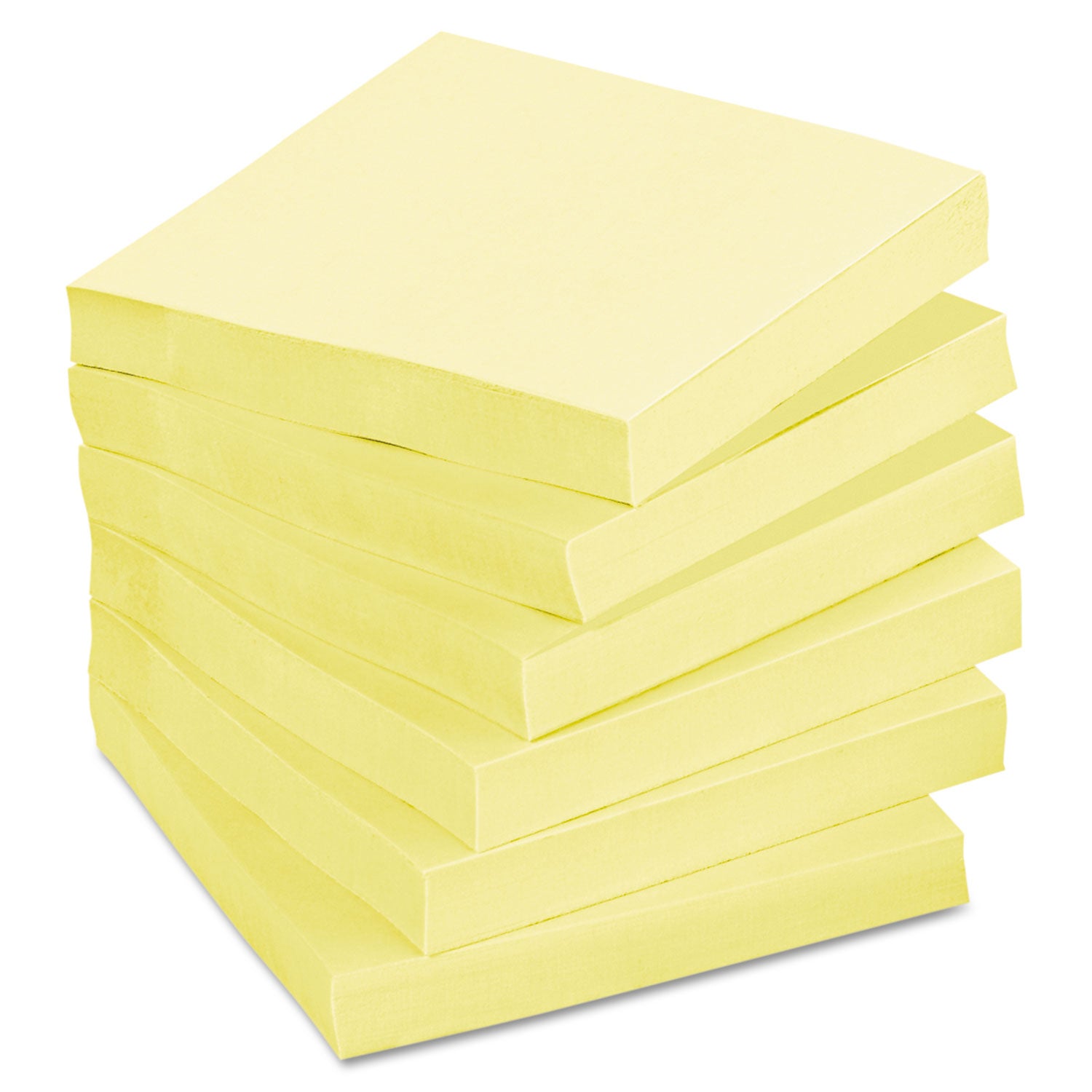 Original Recycled Note Pads, 3" x 3", Canary Yellow, 100 Sheets/Pad, 12 Pads/Pack - 