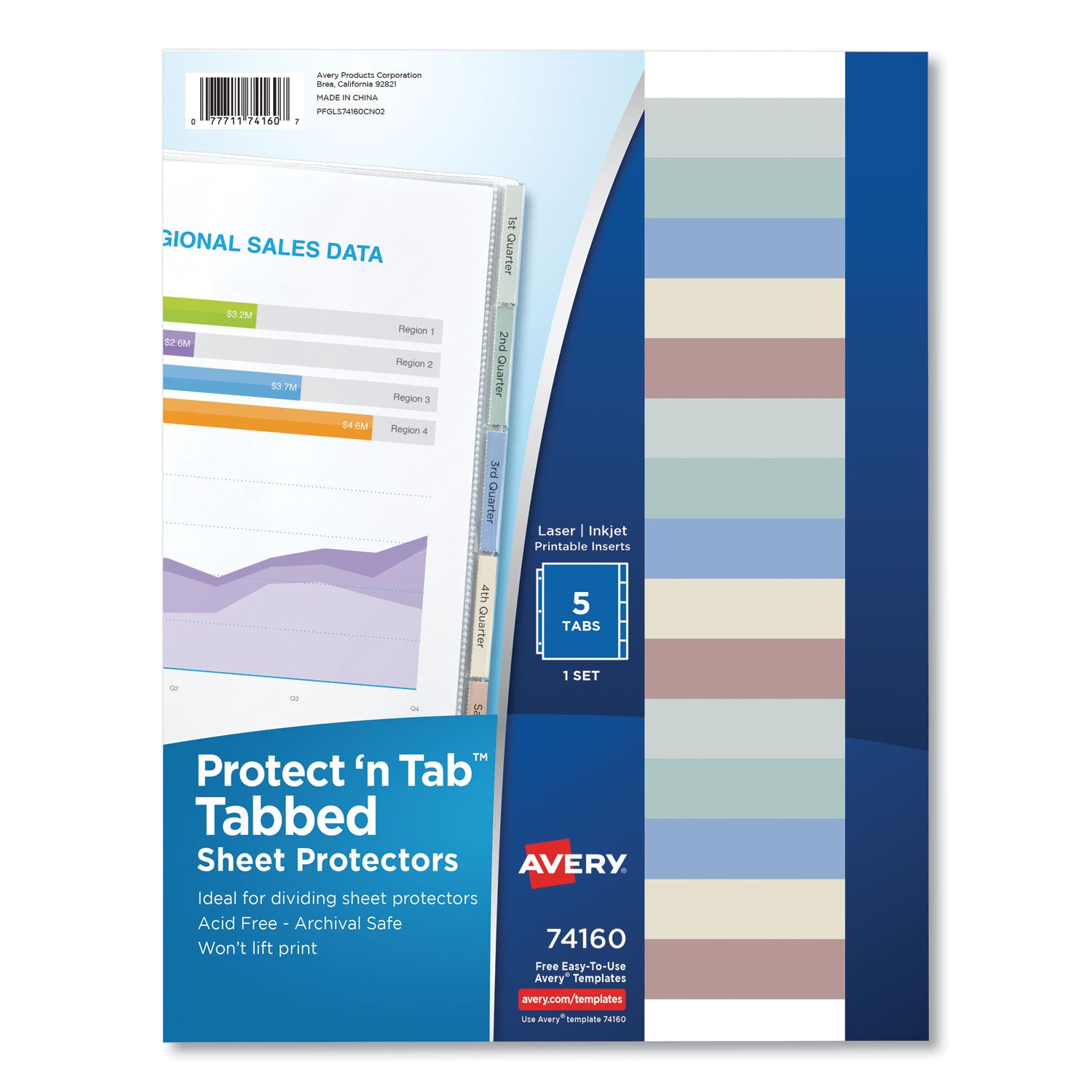 protect-n-tab-top-load-clear-sheet-protectors-w-five-tabs-letter_ave74160 - 1